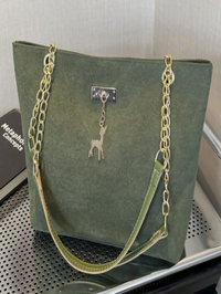 Elegant Chain Tote Bag with Deer Charm – Multiple Colors