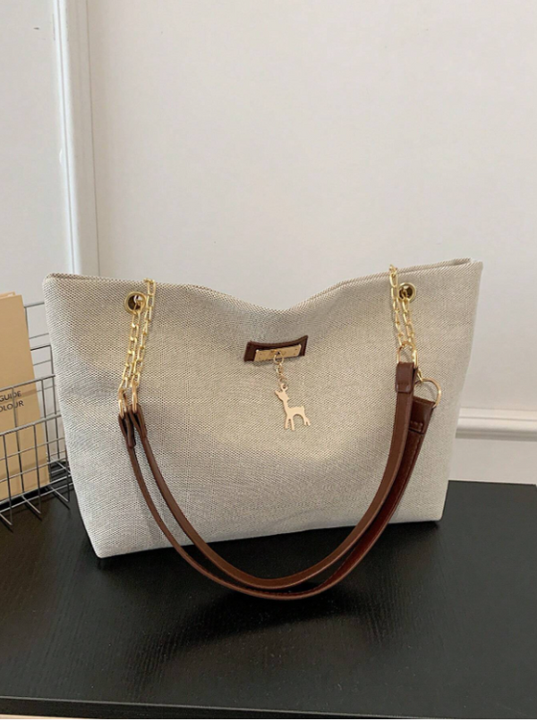 Elegant Chain Tote Bag with Deer Charm – Multiple Colors
